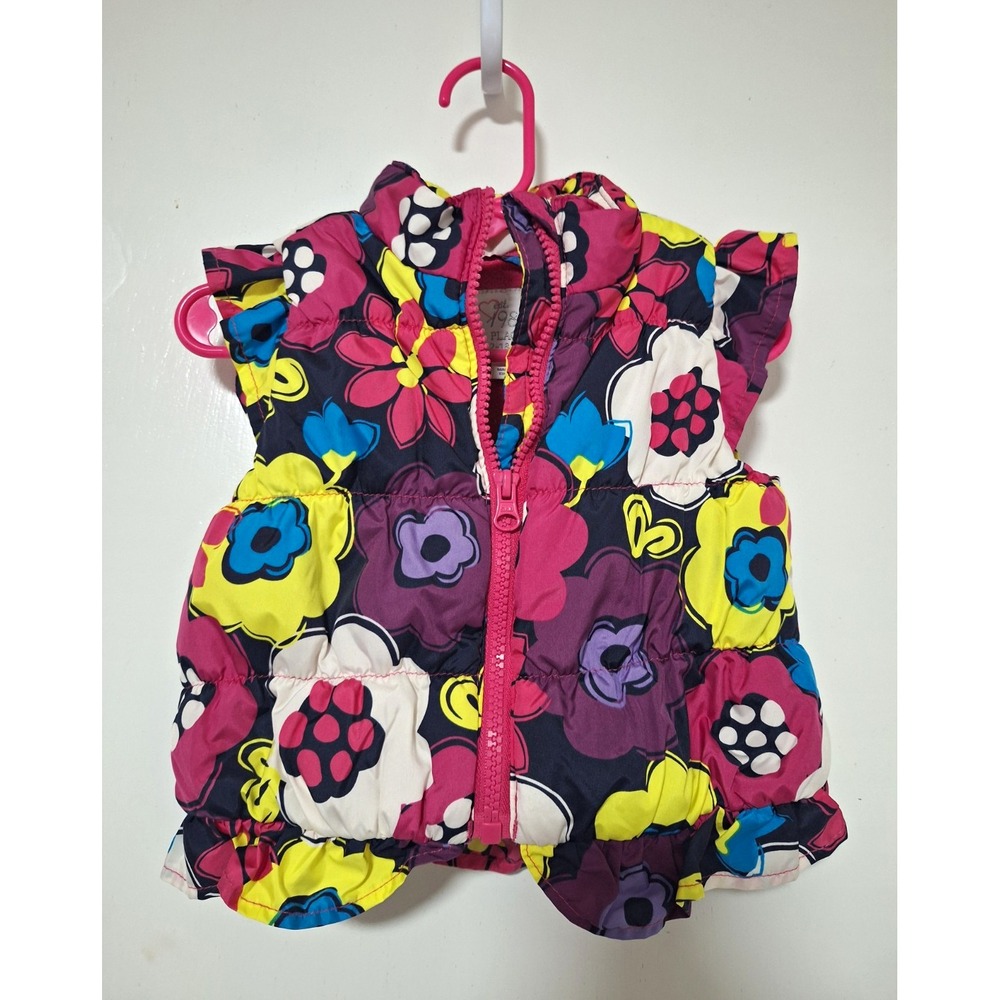The Children's Place Toddler Girls Floral Puffer Vest Jacket Sleeveless 12-18M